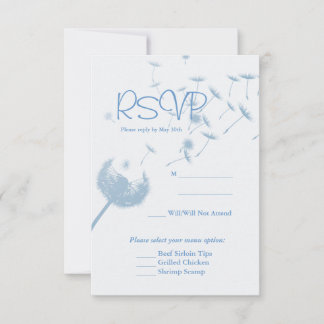 Dandelion Önskemål Bröllop på Mjuk kalk, RVSP-kort