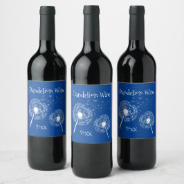 Dandelion Önskemål Design Vin-etikett Vinflaska Etikett
