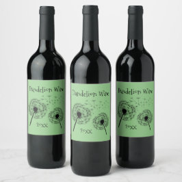 Dandelion Önskemål Design Vin-etikett Vinflaska Etikett
