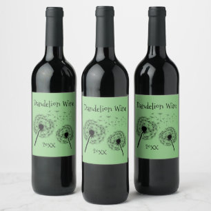 Dandelion Önskemål Design Vin-etikett Vinflaska Etikett