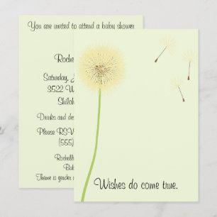 Dandelion Önskemål för en inbjudan till babyskor