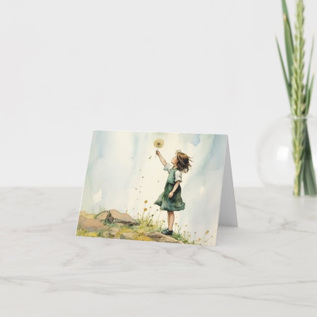 Dandelion Önskemål Tack Kort (Framsida)