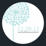 Dandelion Önskemål Wedding Favor Stickers Runt Klistermärke<br><div class="desc">Art by Cocoa Studio</div>
