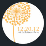 Dandelion Önskemål Wedding Favor Stickers Runt Klistermärke<br><div class="desc">Art by Cocoa Studio</div>
