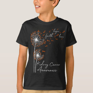 Dandelion Orange Faith Hope Kärlek ney Cancer Awar T Shirt