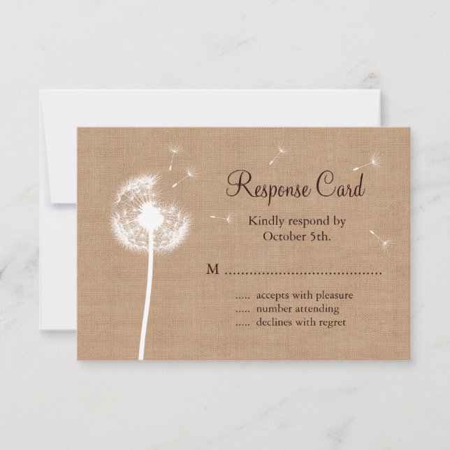 Dandelion på Burlap OSA Kort (Framsida)