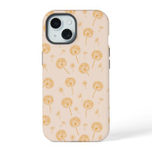Dandelion Pattern iPhone 14 Tough Funda, Brillante