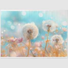 Dandelion Peach White Decoupage