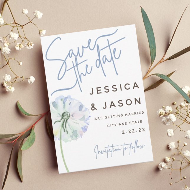 Dandelion Photo Collage Spara datuminbjudan Inbjudningar (Skapare uppladdad)