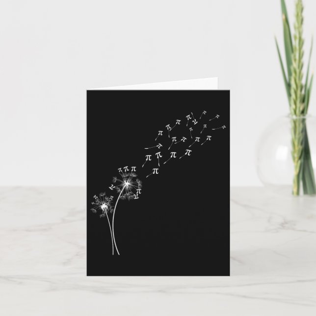 Dandelion Pi Day Flower Blommigt Träd Math Mathema Kort (Framsida)