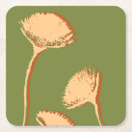 Dandelion Pop Underlägg Papper Kvadrat