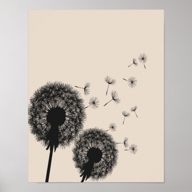Dandelion Poster, Dandelion Wall Art, Dandelion Poster (Framsidan)
