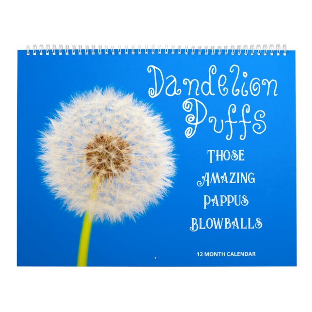 Dandelion Puffs: Fantastisk Pappus Blowbollar Kalender (Omslag)