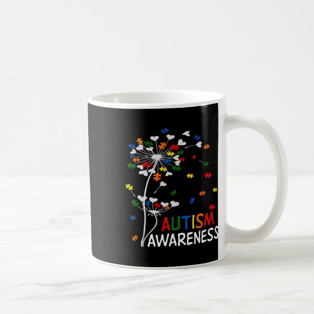 Dandelion Puzzle Biet Coola Autism Awareness Gift Kaffemugg (Höger)