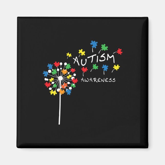 Dandelion Puzzle Biet Coola Autism Awareness Gift Magnet (Framsidan)