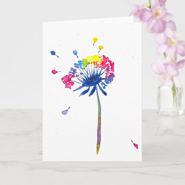 Dandelion Rainbow Foleting Card Kort (Orkide)