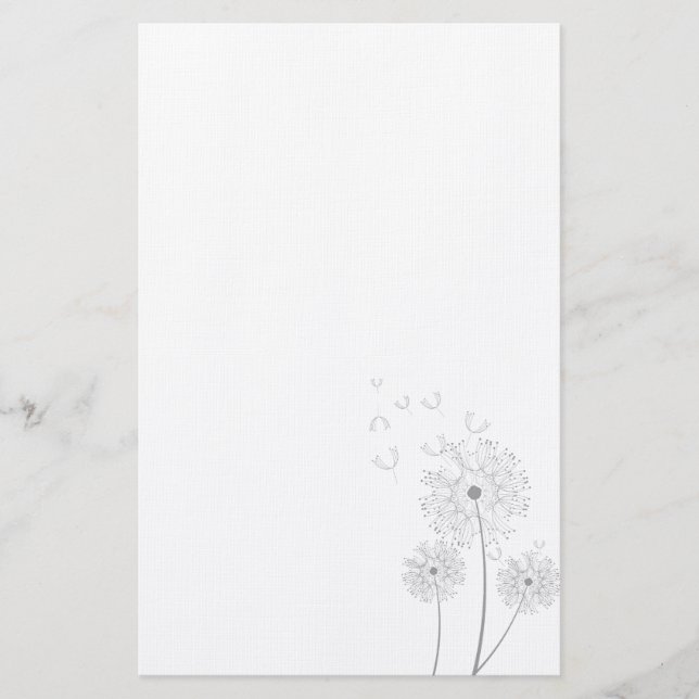 Dandelion - ren modern blomsterkonst brevpapper (Framsida)