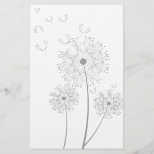 Dandelion rent modern blomkonst brevpapper
