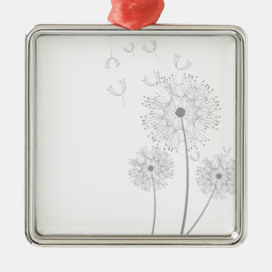 Dandelion rent modern blomkonst julgransprydnad metall