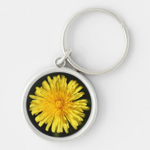 Dandelion Rund Silverfärgad Nyckelring