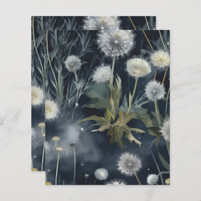 Dandelion Scrapbook Papper (Fram/baksida)