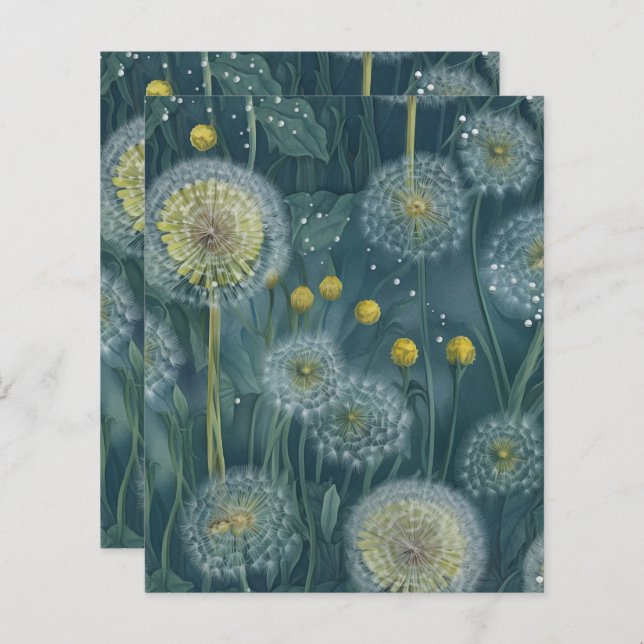 Dandelion Scrapbook Papper (Fram/baksida)