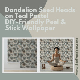 Dandelion Seed-huvudena på Teal Pastel Peel och St
