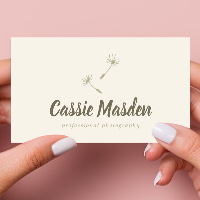 Dandelion Seed Rustic Botanical Business Logotyp Visitkort (Skapare uppladdad)