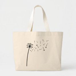 Dandelion Seeds Boho Line Art Jumbo Tygkasse