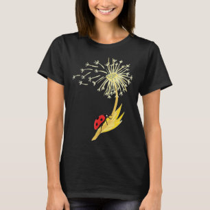 Dandelion Seeds Ladybug for Gardener Herbalist T Shirt