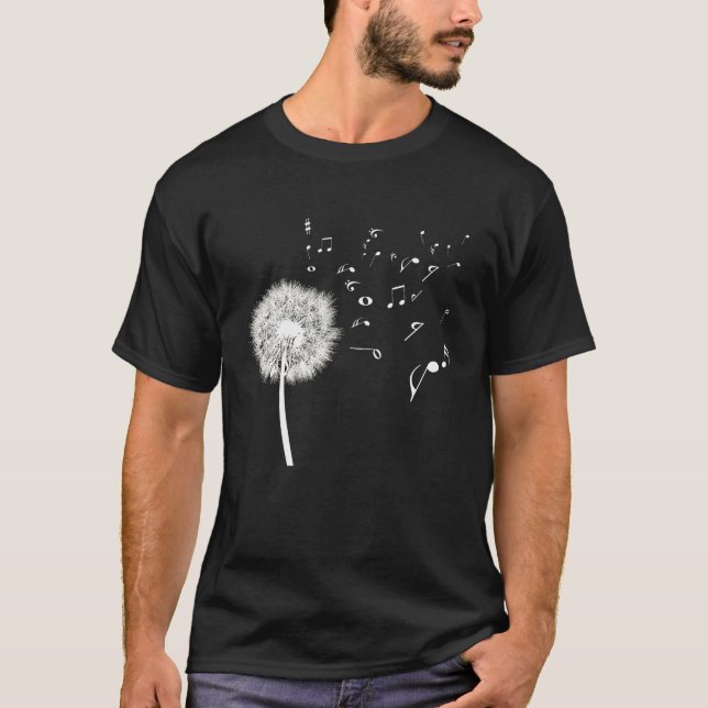 Dandelion Shirt Music Note Shirt Music Lover Tshir T Shirt (Framsida)