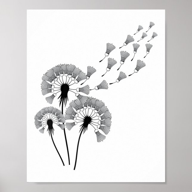 Dandelion Shuttle Shirt for Badminton Player _ Bad Poster (Framsidan)