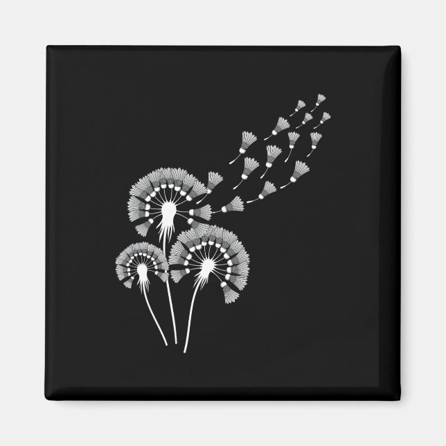 Dandelion Shuttle Shirt for Badminton Player Badmi Magnet (Framsidan)