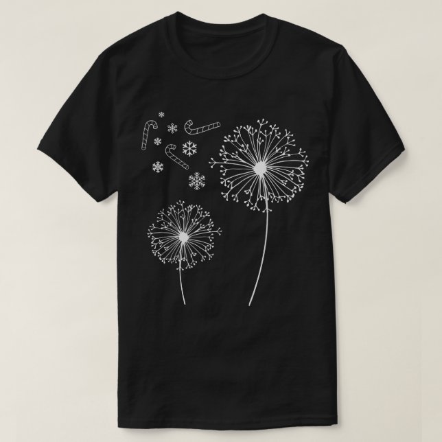 Dandelion Snöflingor jul Candy Dandelion Flo T Shirt (Design framsida)