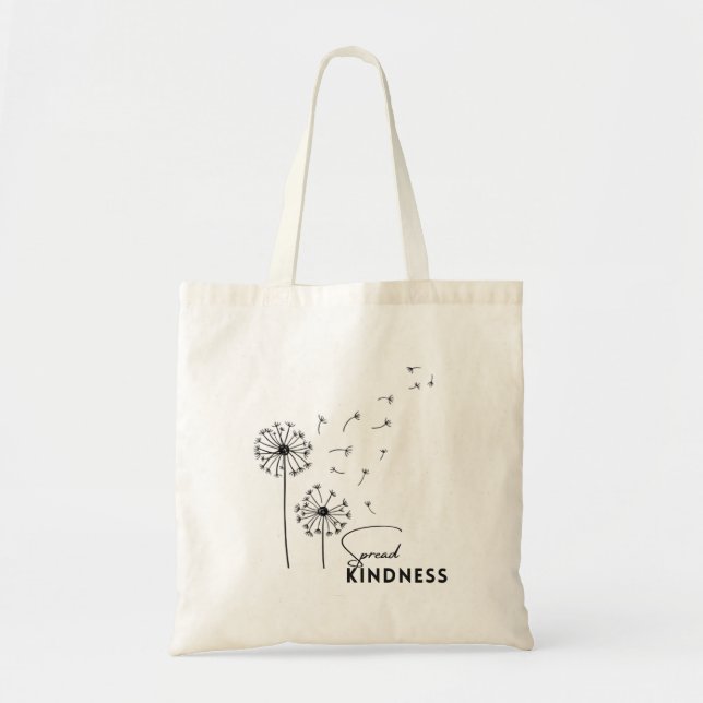 Dandelion Spread Kindness Simple Tote Bag Tygkasse (Framsidan)