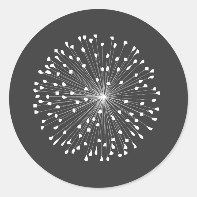 DANDELION STARBURST IN WHITE RUNT KLISTERMÄRKE (Framsida)