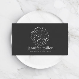 DANDELION STARBURST LOGOTYP på MÖRK GRÅTT Visitkort