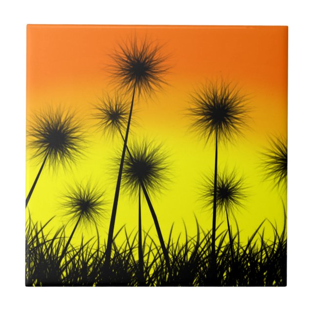 Dandelion Sunrise Kakelplatta (Framsidan)