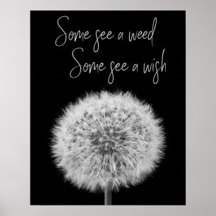 Dandelion svartvit closeup-fotoinspiration poster