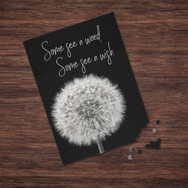 Dandelion svartvit closeup-fotoinspiration pussel (Skapare uppladdad)