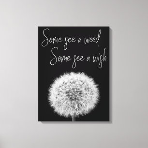 Dandelion svartvit closeup-fotomotivation canvastryck