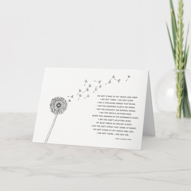 Dandelion Sympathy Card for Loss Kort (Framsida)