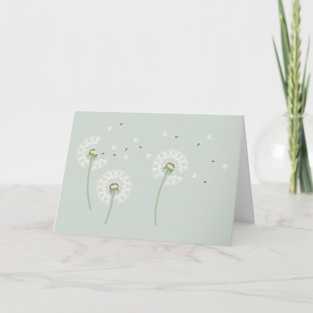Dandelion Sympathy Greeting Card Kort (Framsida)