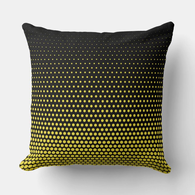 Dandelion Techno Dots Modern Black Kudde (Framsida)