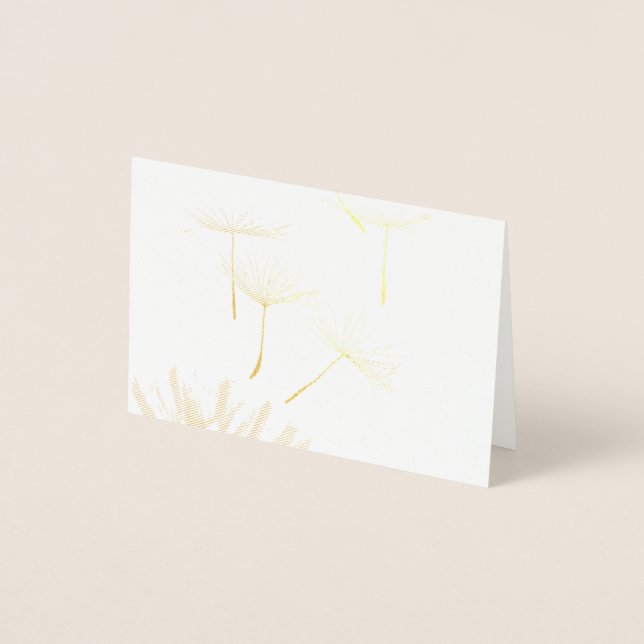 Dandelion Tufts under flygning Folierat Kort (Framsida)