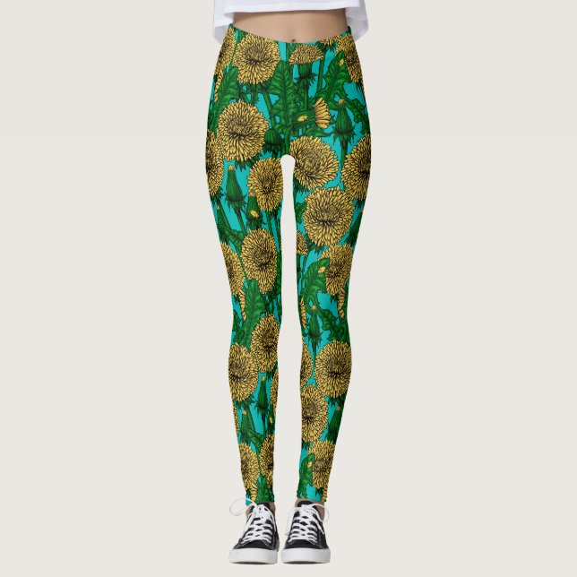 Dandelion-turkos Leggings (Framsida)