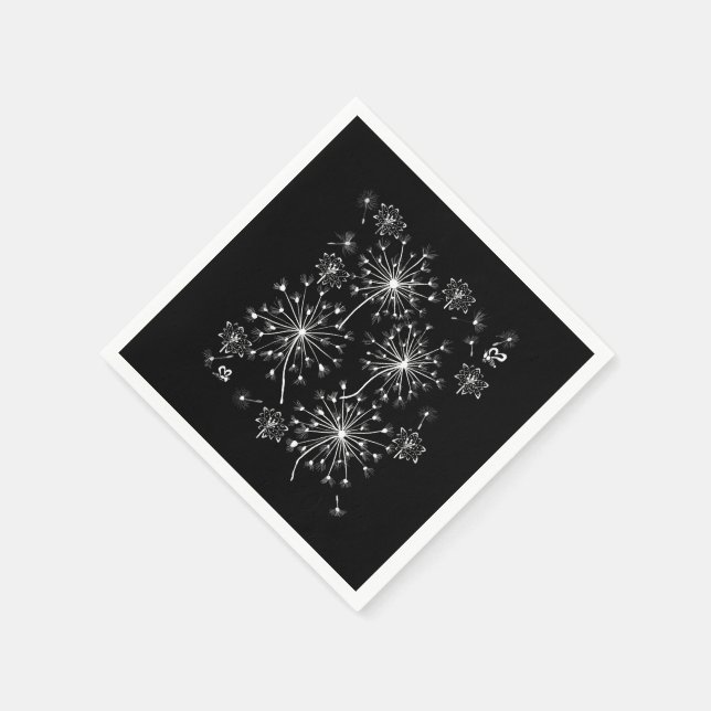 Dandelion, Vild Flowers och honungsbin Pappersservett (Hörn)