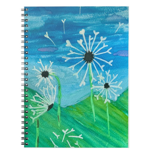 Dandelion Watercolor Anteckningsbok (Framsidan)