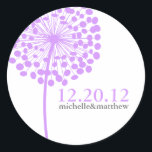 Dandelion Wedding Stickers Runt Klistermärke<br><div class="desc">Art by Cocoa Studio</div>