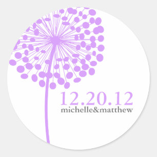 Dandelion Wedding Stickers Runt Klistermärke